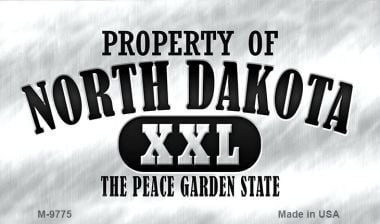 M-9775 Property Of North Dakota Novelty Metal Magnet - 3.5 x 2 in -  Smart Blonde