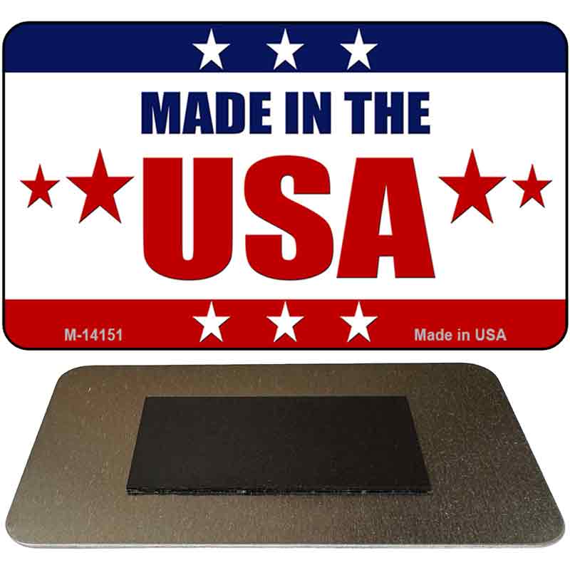 M-14151 3.5 x 2 in. Made In The USA Stars Novelty Rectangle Metal Magnet