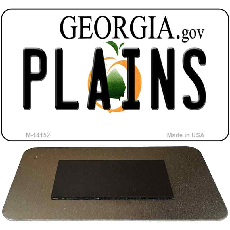 M-14152 3.5 x 2 in. Plains Georgia Novelty Rectangle Metal Magnet