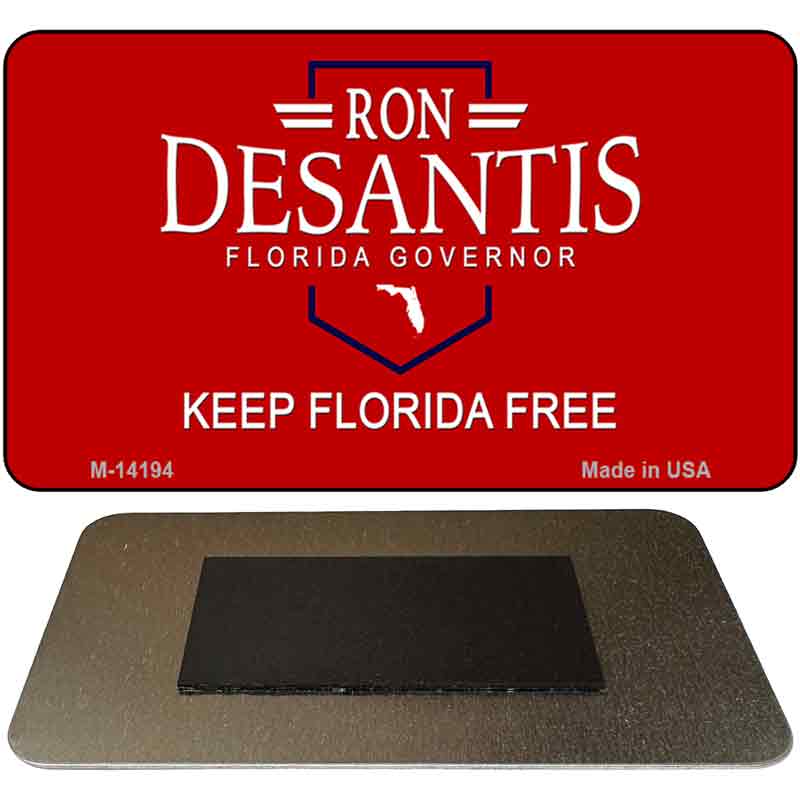 M-14194 3.5 x 2 in. Ron Desantis Red Novelty Rectangle Metal Magnet
