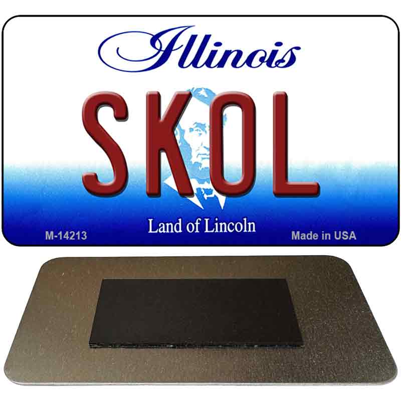 M-14213 3.5 x 2 in. Skol Illinois Novelty Rectangle Metal Magnet