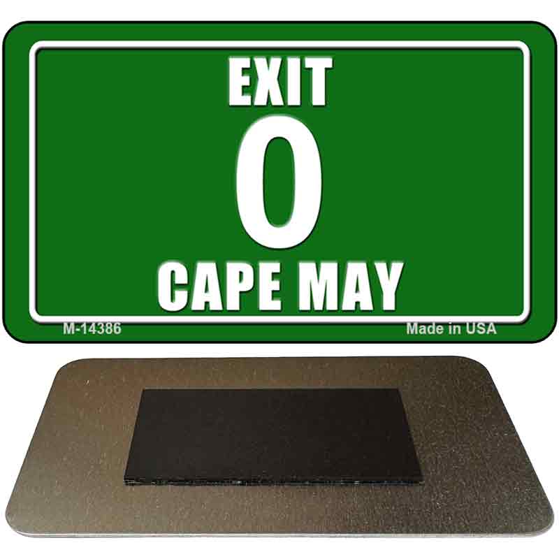 M-14386 3.5 x 2 in. Exit 0 Cape May Novelty Rectangle Metal Magnet