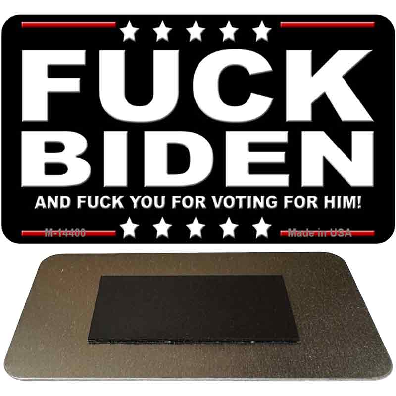 M-14400 3.5 x 2 in. Screw Biden Novelty Rectangle Metal Magnet