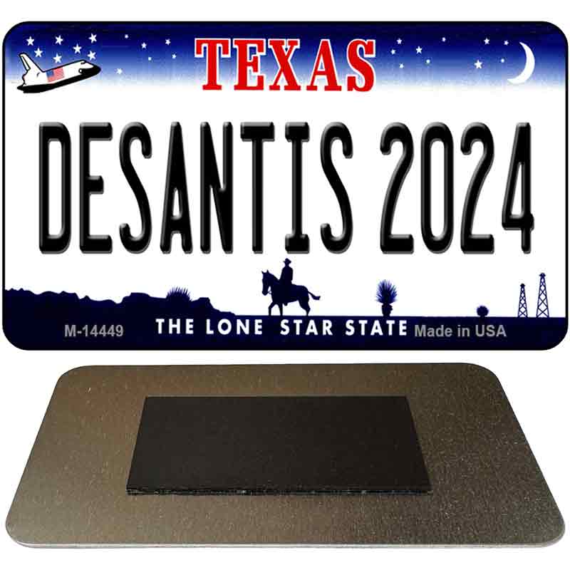 M-14449 3.5 x 2 in. Desantis 2024 Texas Novelty Rectangle Metal Magnet