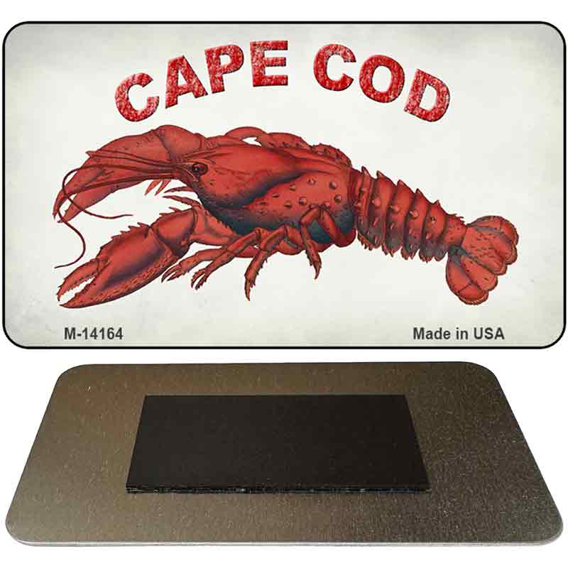 M-14164 3.5 x 2 in. Cape Cod Lobster Novelty Rectangle Metal Magnet