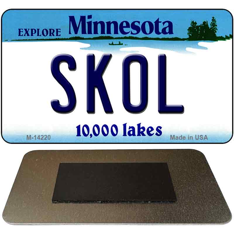 M-14220 3.5 x 2 in. Skol Minnesota Novelty Rectangle Metal Magnet