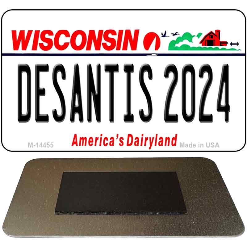 M-14455 3.5 x 2 in. Desantis 2024 Wisconsin Novelty Rectangle Metal Magnet