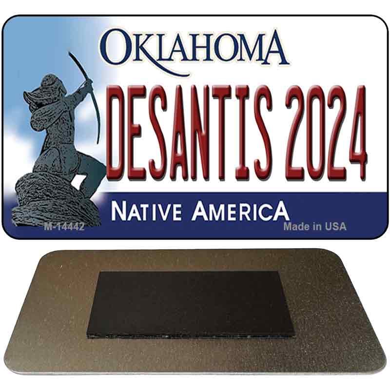 M-14442 3.5 x 2 in. Desantis 2024 Oklahoma Novelty Rectangle Metal Magnet
