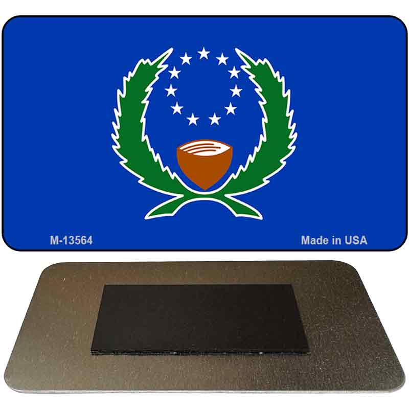 M-13564 3.5 x 2 in. Pohnpei Flag Novelty Rectangle Metal Magnet