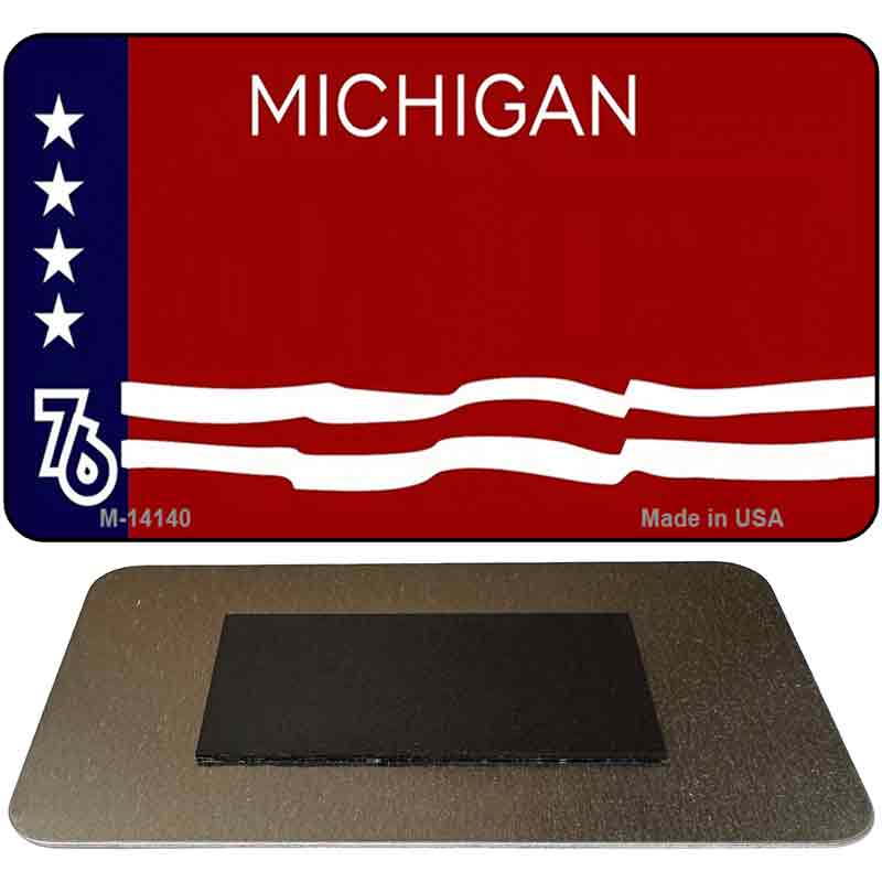 M-14140 3.5 x 2 in. Michigan Bicentennial 76 State Blank Novelty Rectangle Metal Magnet