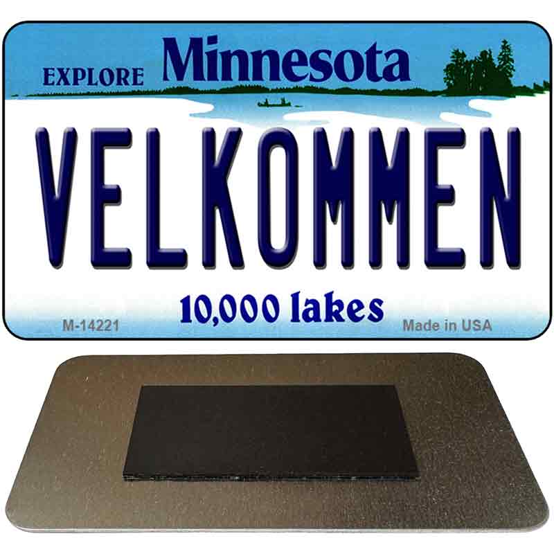 M-14221 3.5 x 2 in. Velkommen Minnesota Novelty Rectangle Metal Magnet