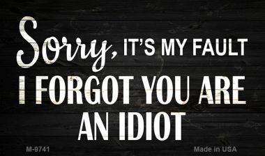 M-9741 Sorry I Forgot Novelty Metal Magnet - 3.5 x 2 in.