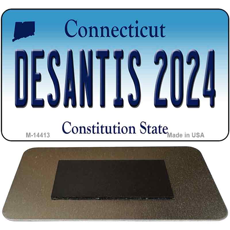 M-14413 3.5 x 2 in. Desantis 2024 Connecticut Novelty Rectangle Metal Magnet