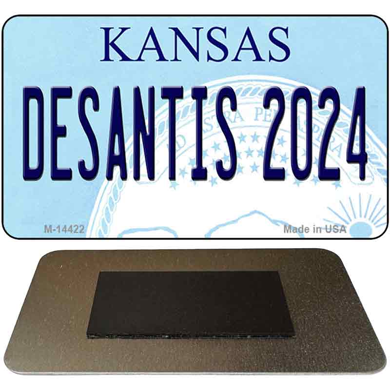M-14422 3.5 x 2 in. Desantis 2024 Kansas Novelty Rectangle Metal Magnet