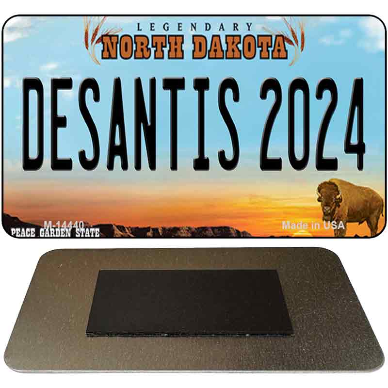 M-14440 3.5 x 2 in. Desantis 2024 North Dakota Novelty Rectangle Metal Magnet -  Smart Blonde