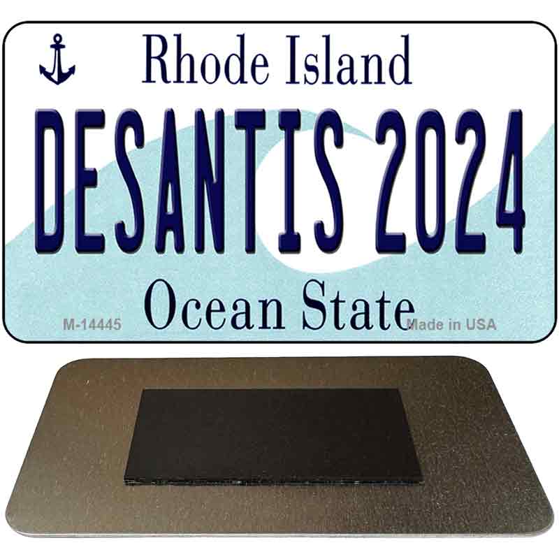 M-14445 3.5 x 2 in. Desantis 2024 Rhode Island Novelty Rectangle Metal Magnet