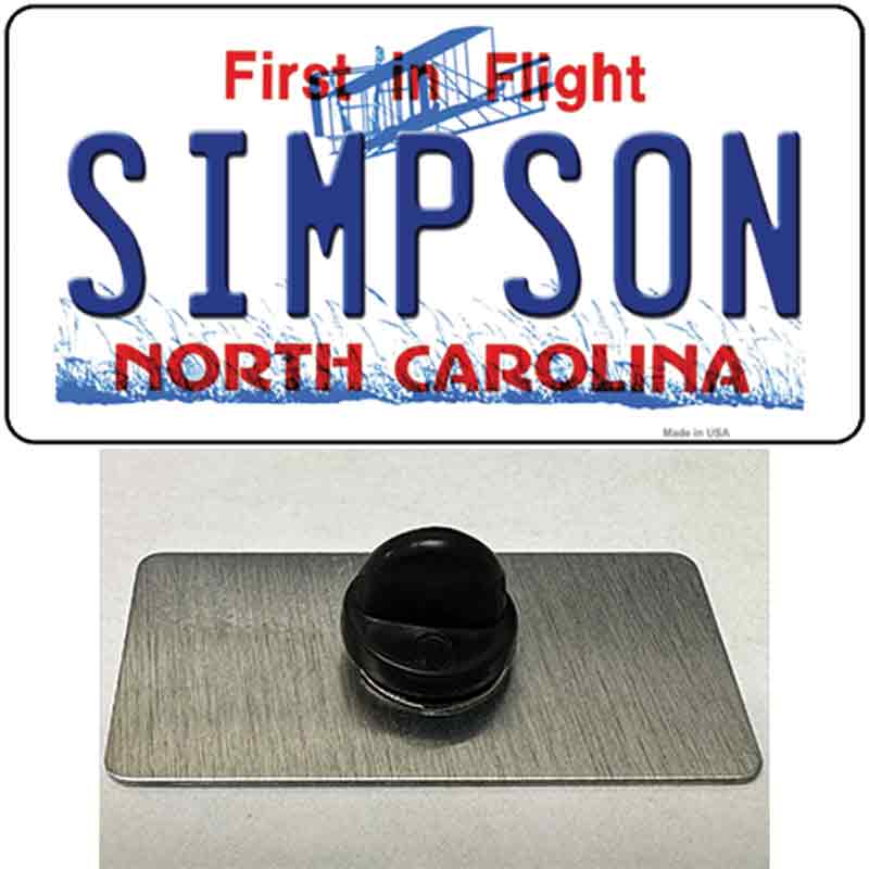 PIN-LP-11862 1.5 x 0.75 in. Simpson North Carolina Novelty Rectangle Metal Hat Pin