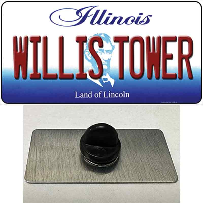 PIN-LP-10325 1.5 x 0.75 in. Willis Tower Illinois Novelty Rectangle Metal Hat Pin