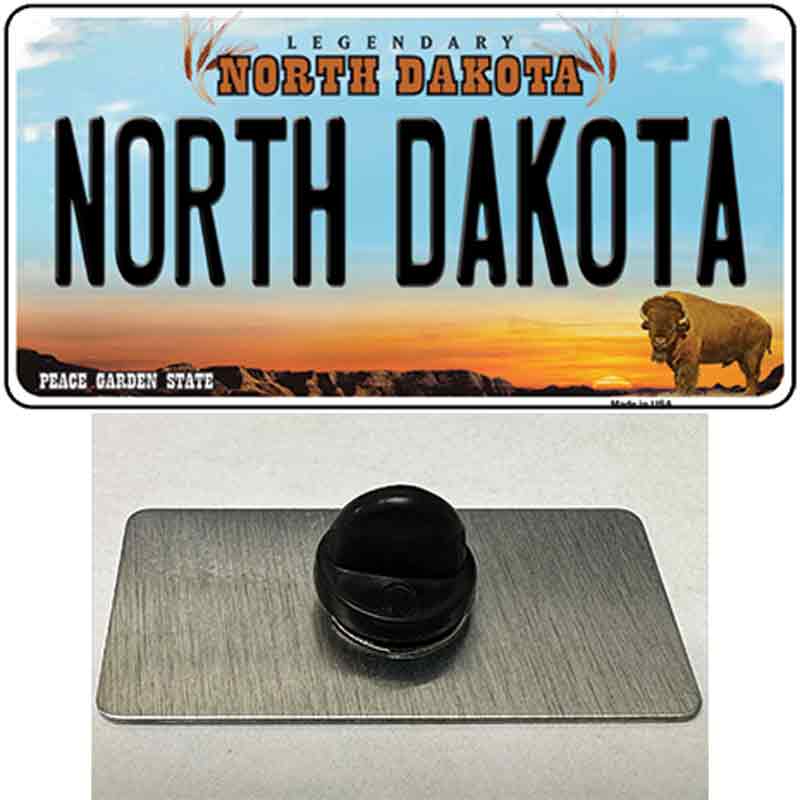 PIN-LP-10700 1.5 x 0.75 in. North Dakota Legendary Novelty Rectangle Metal Hat Pin -  Smart Blonde