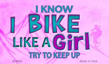 Picture of Smart Blonde M-9856 Bike Like A Girl Novelty Metal Magnet - 9 x 12 in.