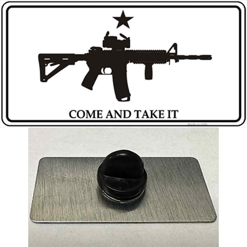 PIN-LP-12491 1.5 x 0.75 in. Come & Take It Novelty Rectangle Metal Hat Pin