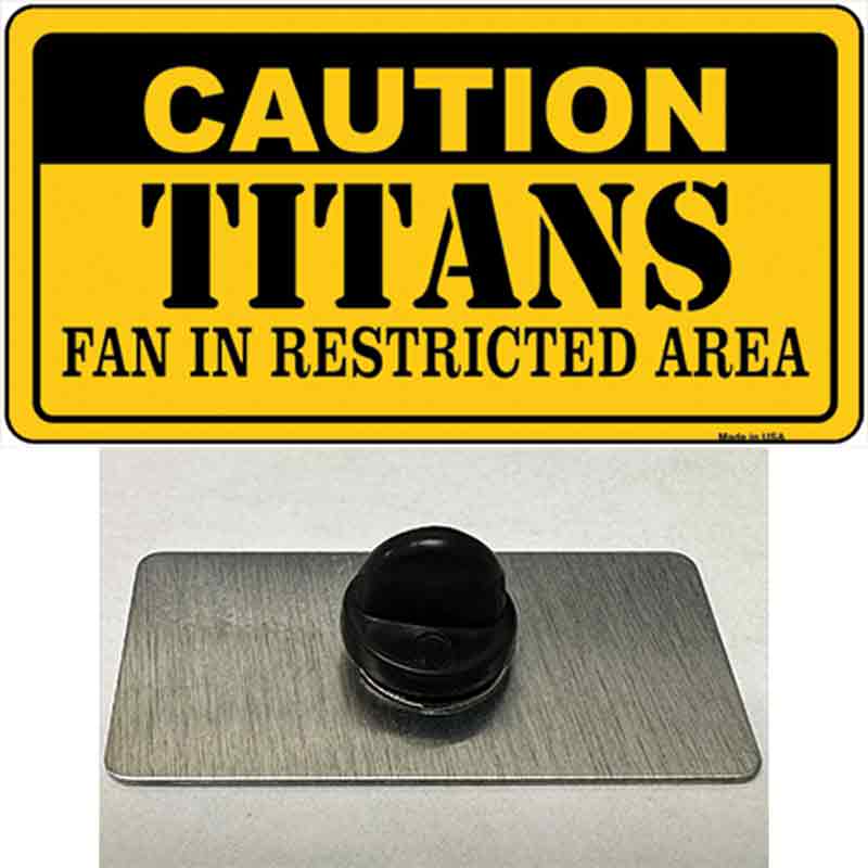 PIN-LP-2523 1.5 x 0.75 in. Caution Titans Novelty Rectangle Metal Hat Pin