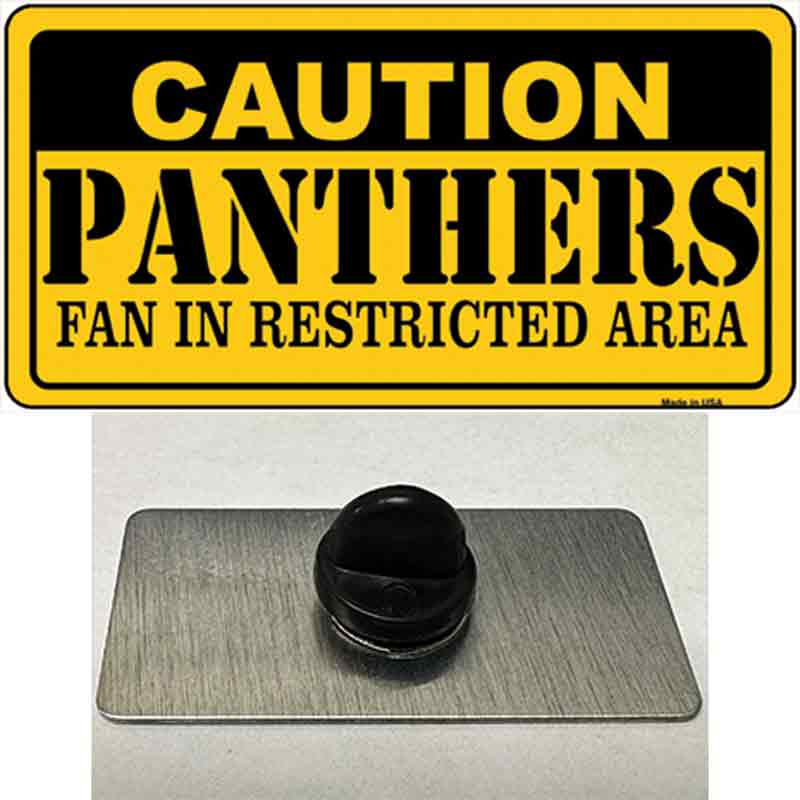 PIN-LP-2526 1.5 x 0.75 in. Caution Panthers Novelty Rectangle Metal Hat Pin