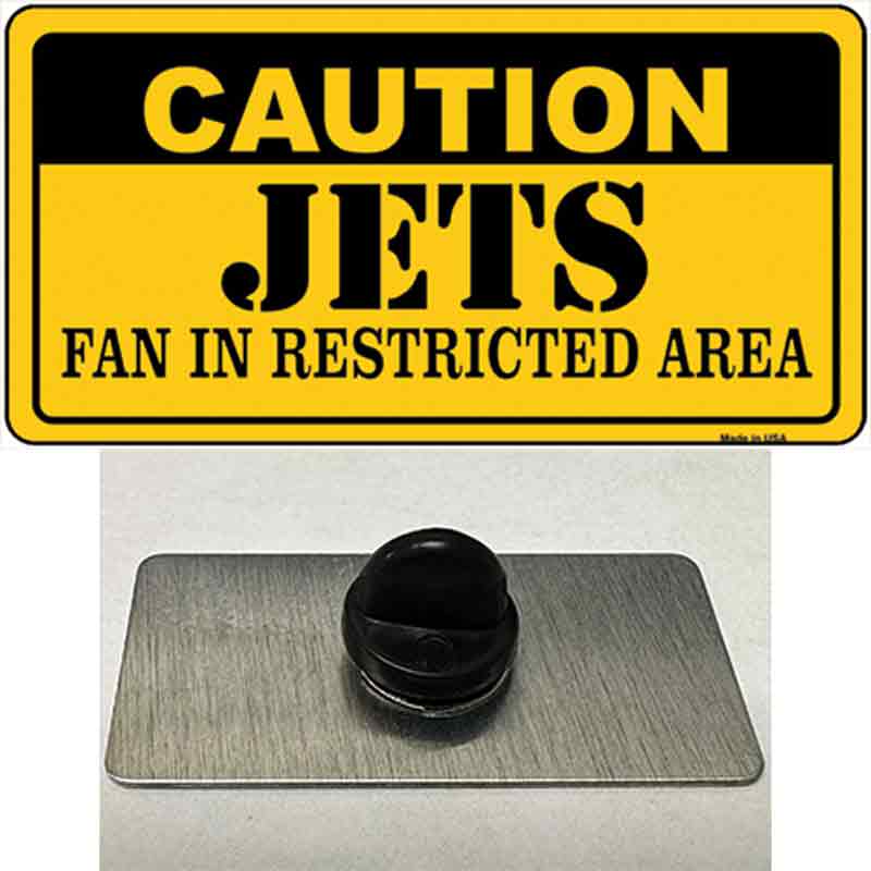 PIN-LP-2537 1.5 x 0.75 in. Caution Jets Novelty Rectangle Metal Hat Pin