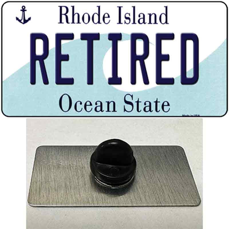 PIN-LP-11201 1.5 x 0.75 in. Retired Rhode Island State Novelty Rectangle Metal Hat Pin