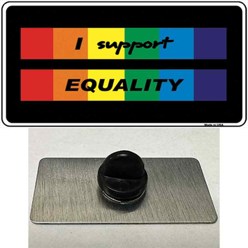 PIN-LP-4737 1.5 x 0.75 in. I Support Equality Novelty Rectangle Metal Hat Pin