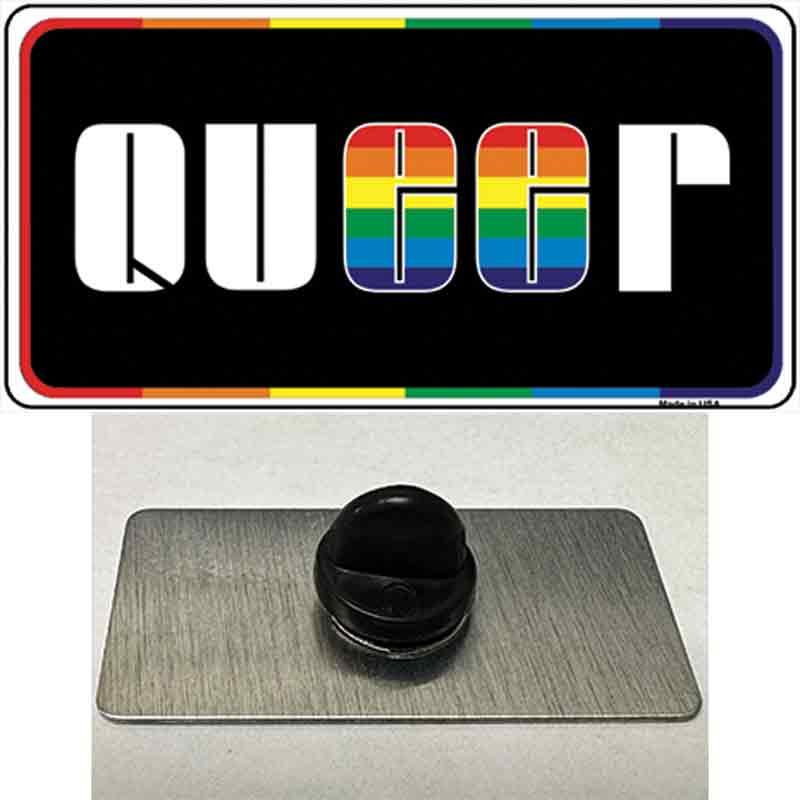 PIN-LP-4741 1.5 x 0.75 in. Queer Novelty Rectangle Metal Hat Pin