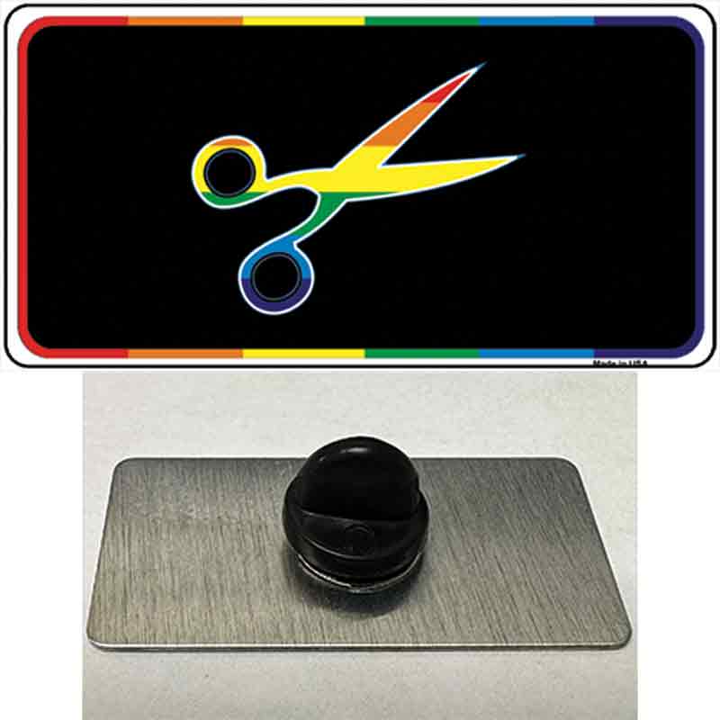 PIN-LP-4747 1.5 x 0.75 in. Scissors Novelty Rectangle Metal Hat Pin
