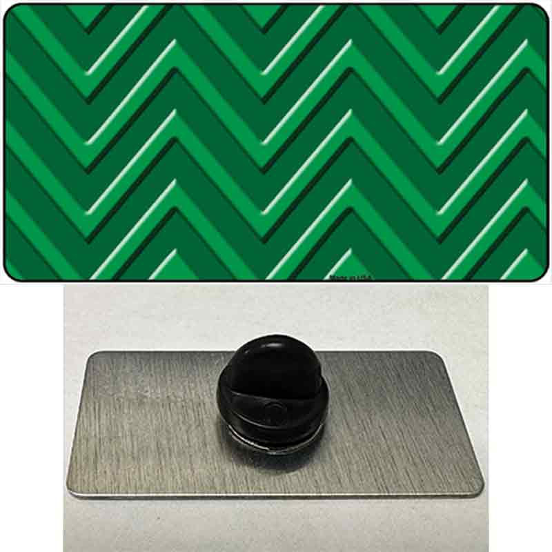 PIN-LP-4952 1.5 x 0.75 in. Green & Light Green Large Chevron Novelty Rectangle Metal Hat Pin