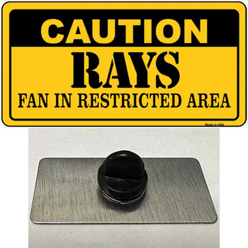 PIN-LP-2647 1.5 x 0.75 in. Caution Rays Fan Novelty Rectangle Metal Hat Pin