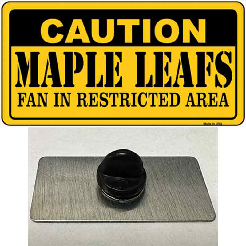 PIN-LP-2666 1.5 x 0.75 in. Caution Maple Leafs Novelty Rectangle Metal Hat Pin