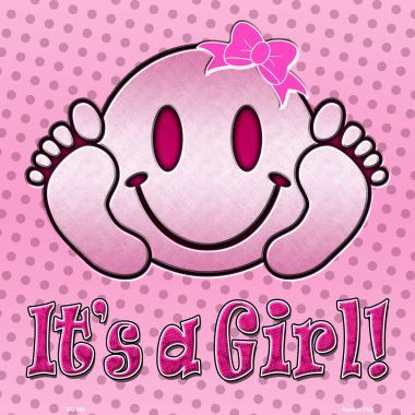 SQ-282 Its A Girl Novelty Metal Square Sign - 12 x 12 in.
