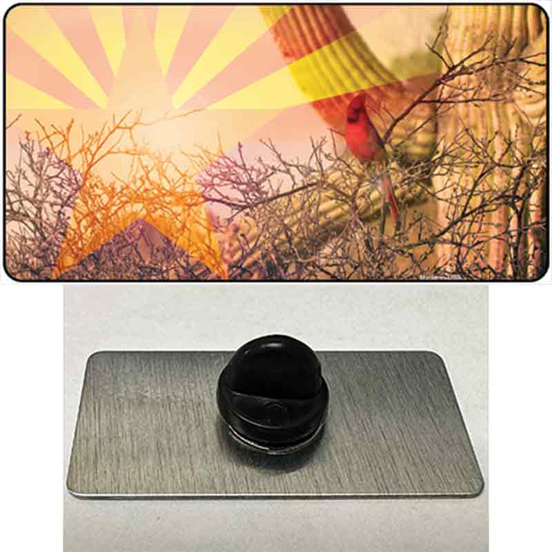 PIN-LP-11436 1.5 x 0.75 in. Arizona State Flag Overlay On Cardinal Novelty Rectangle Metal Hat Pin -  Smart Blonde