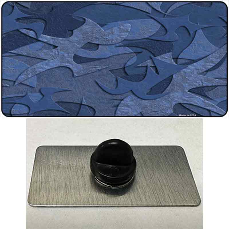 PIN-LP-5079 1.5 x 0.75 in. Camouflage Solid Blue Novelty Rectangle Metal Hat Pin