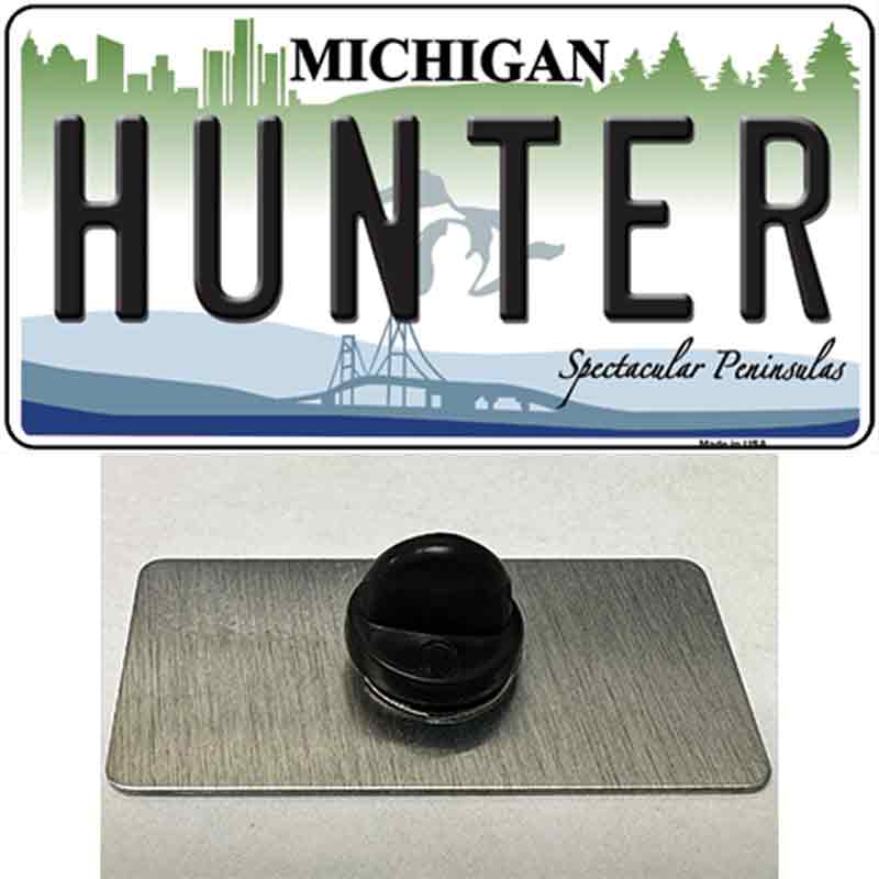 PIN-LP-5100 1.5 x 0.75 in. Hunter Michigan State Novelty Rectangle Metal Hat Pin