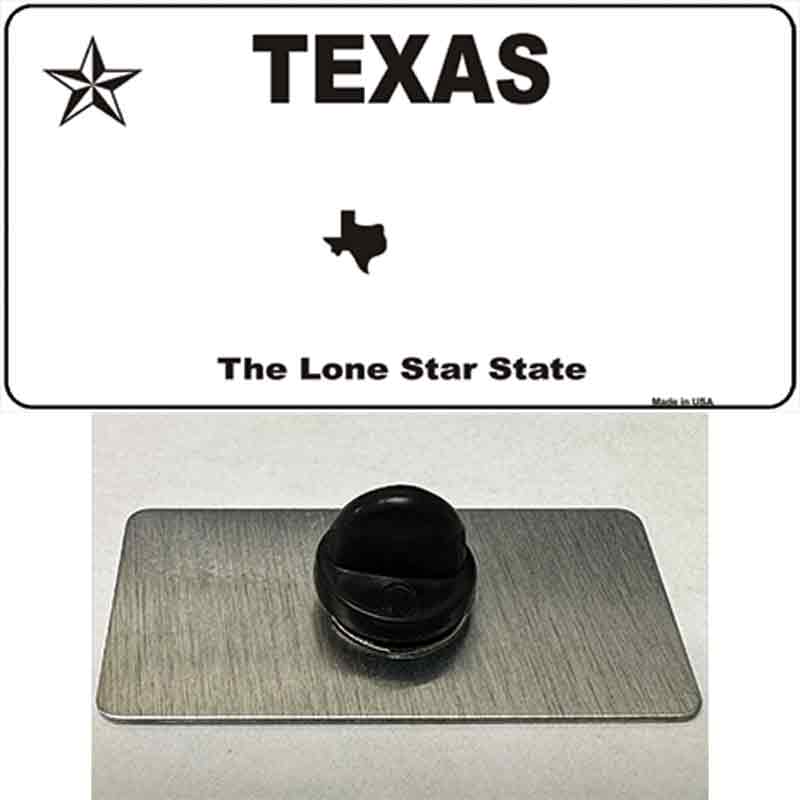 PIN-LP-5130 1.5 x 0.75 in. Texas White Blank Novelty Rectangle Metal Hat Pin