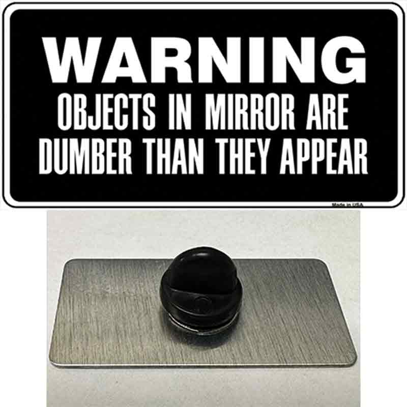 PIN-LP-5252 1.5 x 0.75 in. Objects In Mirror Novelty Rectangle Metal Hat Pin