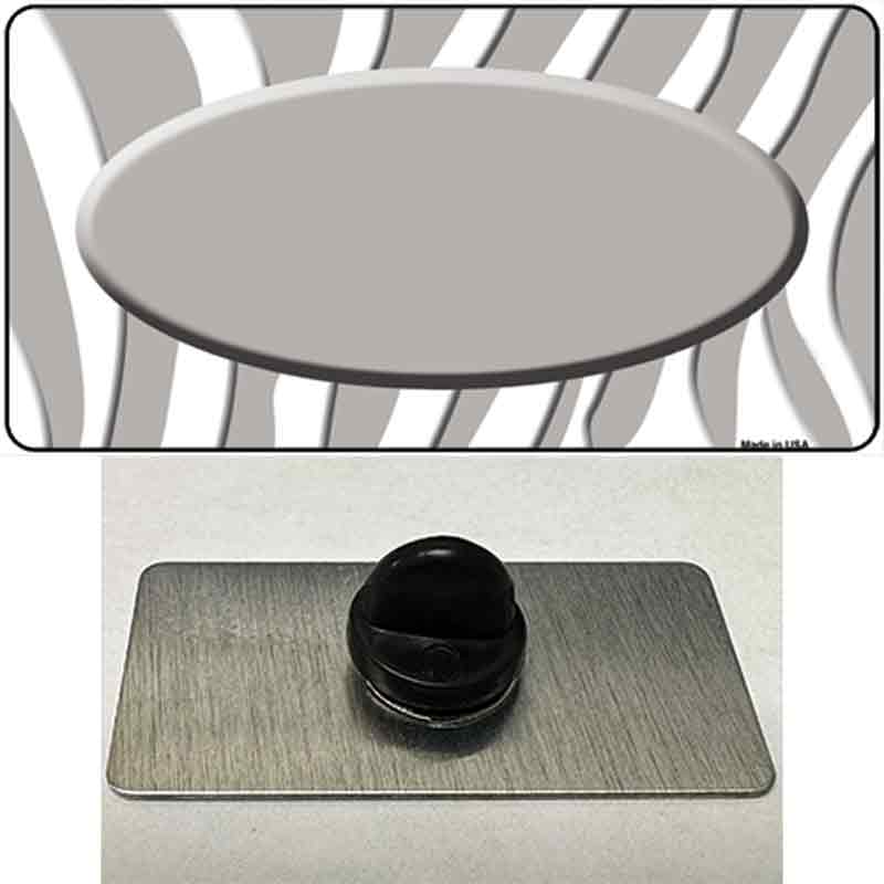 PIN-LP-2917 1.5 x 0.75 in. Grey & White Zebra Grey Center Oval Novelty Rectangle Metal Hat Pin
