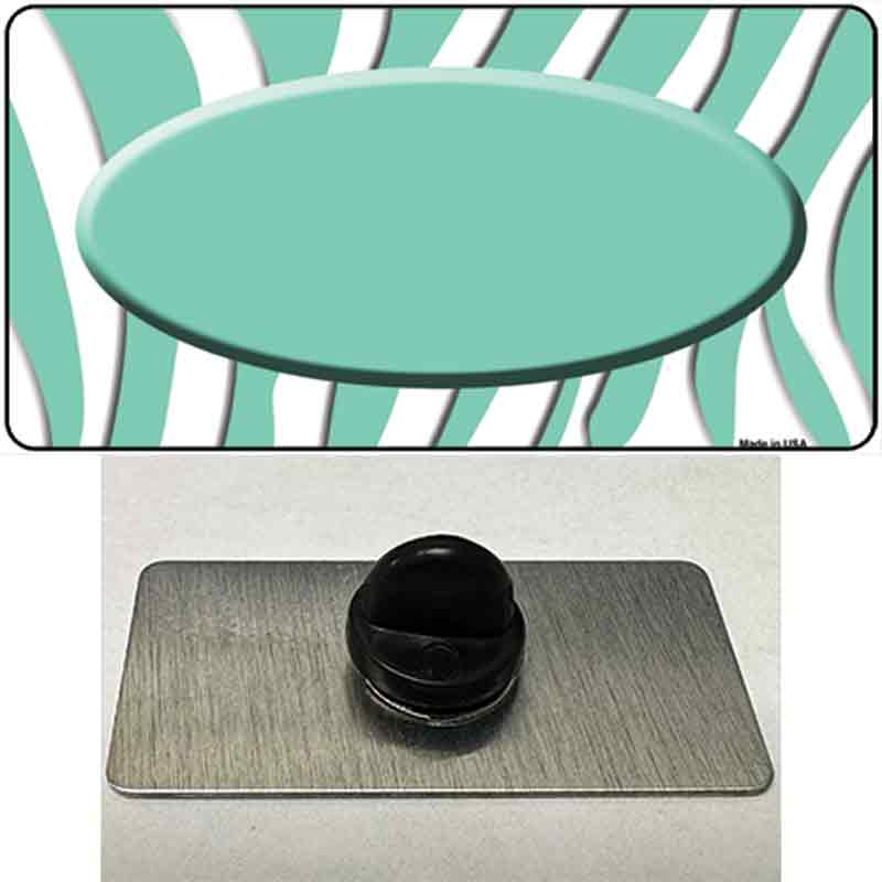 PIN-LP-2923 1.5 x 0.75 in. Mint White Zebra Mint Center Oval Novelty Rectangle Metal Hat Pin