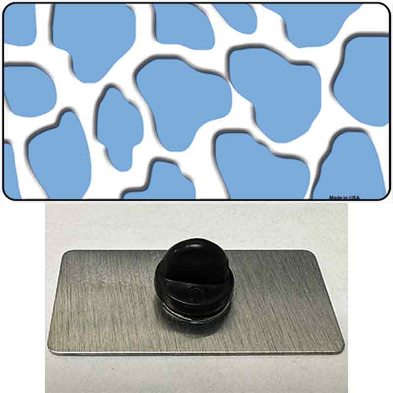 PIN-LP-2945 1.5 x 0.75 in. Light Blue & White Giraffe Novelty Rectangle Metal Hat Pin