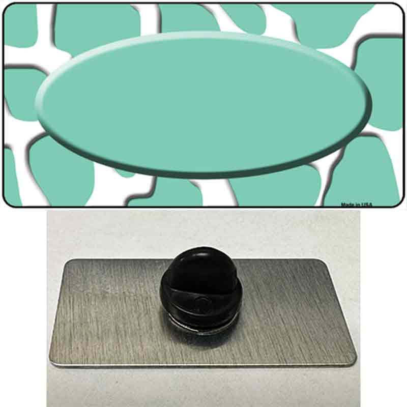 PIN-LP-2959 1.5 x 0.75 in. Mint White Giraffe Mint Center Oval Novelty Rectangle Metal Hat Pin