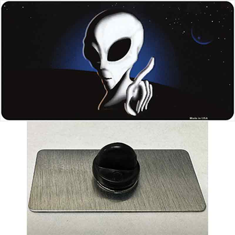 PIN-LP-316 1.5 x 0.75 in. Space Alien Novelty Rectangle Metal Hat Pin