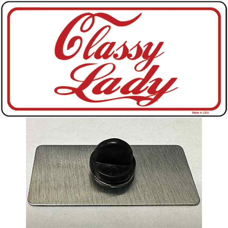 PIN-LP-324 1.5 x 0.75 in. Classy Lady Novelty Rectangle Metal Hat Pin