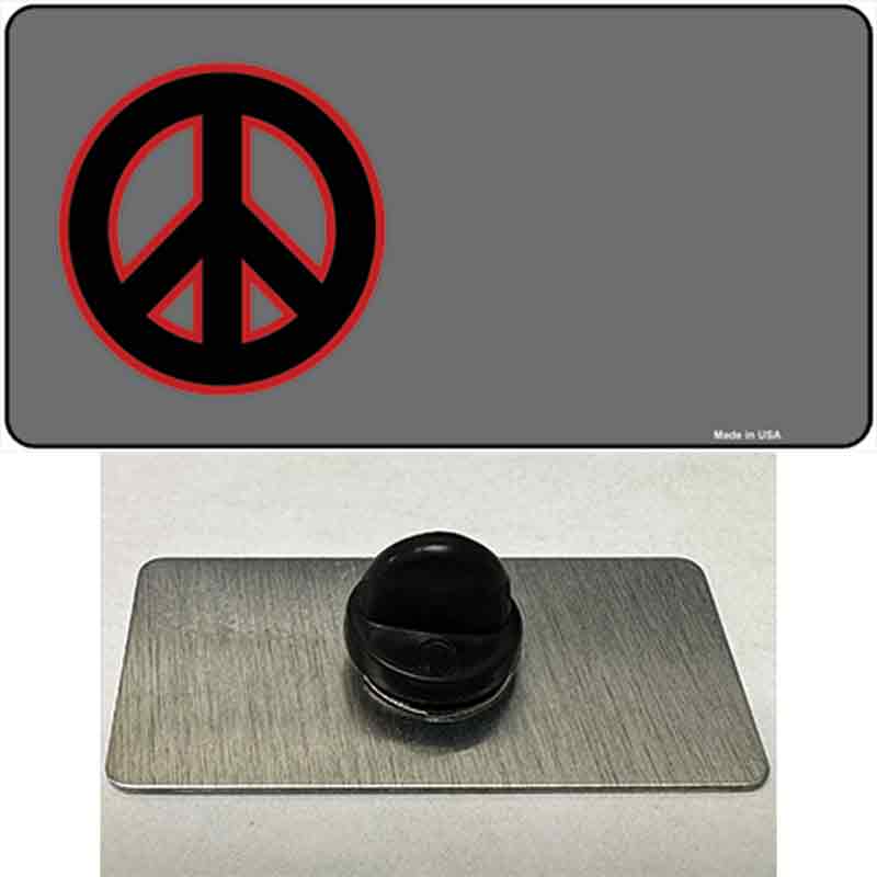 PIN-LP-3481 1.5 x 0.75 in. Peace Symbol Offset Novelty Rectangle Metal Hat Pin