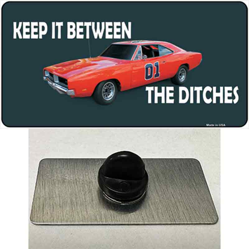 PIN-LP-5426 1.5 x 0.75 in. Between The Ditches Novelty Rectangle Metal Hat Pin