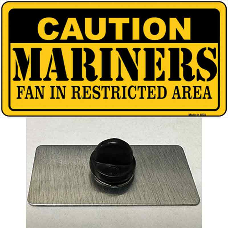 PIN-LP-2650 1.5 x 0.75 in. Caution Mariners Fan Novelty Rectangle Metal Hat Pin
